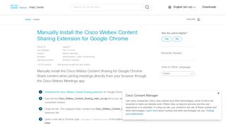 
                            6. Manually Install the Cisco Webex Content ... - Webex Help Center