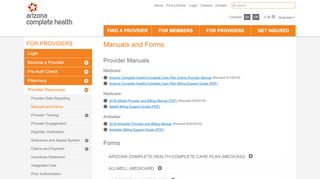 
                            4. Manuals and Forms - Arizona Complete Health