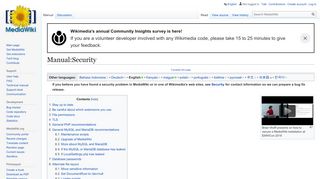 
                            1. Manual:Security - MediaWiki