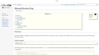 
                            9. Manual:System/Log - MikroTik Wiki