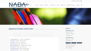 
                            7. Manufacturer Directory – National Archery Buyers Association | NABA