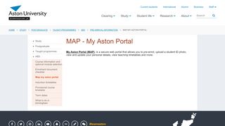 
                            10. MAP - My Aston Portal - Aston University