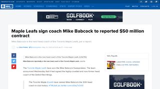 
                            4. Maple Leafs sign coach Mike Babcock to reported $50 million ...