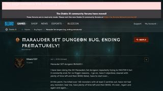 
                            6. Marauder Set dungeon bug, ending prematurely! - Diablo III Forums ...