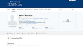 
                            7. Marco Molinari — University of Huddersfield Research Portal