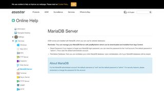 
                            4. MariaDB Server | Online Help | ASUSTOR NAS