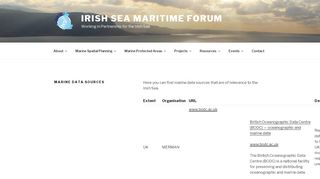 
                            8. Marine Data Sources | Irish Sea Maritime Forum