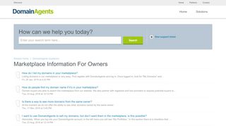 
                            3. Marketplace Information For Owners : DomainAgents Support