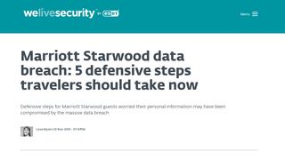 
                            5. Marriott Starwood data breach: 5 defensive steps travelers should take ...