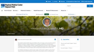 
                            9. Marshall M DeSantis MD - Find a Doctor | Regional Medical Center ...