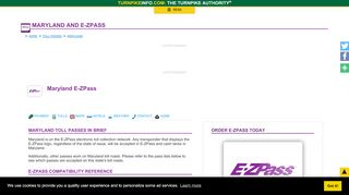 
                            5. Maryland E-ZPass information - Turnpike Info