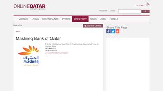 
                            8. Mashreq Bank of Qatar Banks Qatar - onlineqatar.com