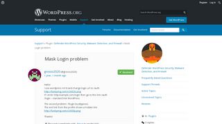 
                            1. Mask Login problem | WordPress.org