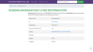 
                            9. masrawysat.com | Domain infomation, DNS analytics ...