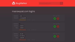 
                            1. masrawysat.com passwords - BugMeNot