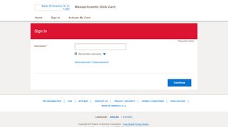 
                            5. Massachusetts DUA Card - Sign In - Bank of America