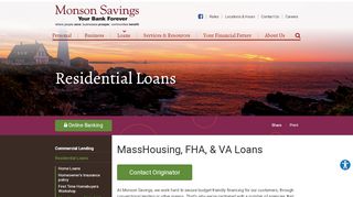 
                            9. MassHousing, FHA, & VA Loans | Monson Savings Bank ...