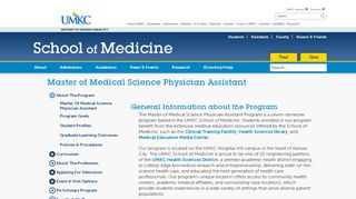 
                            7. Master of Medical Science Physician Assistant | UMKC School of ...