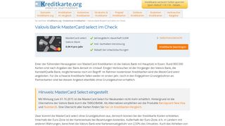 
                            6. MasterCard select von der Valovis Bank im Test