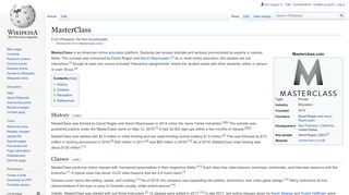 
                            8. MasterClass - Wikipedia