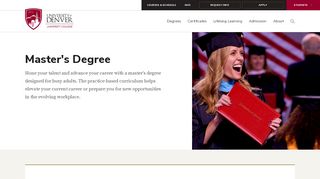 
                            2. Master's Degree - University of Denver, University College