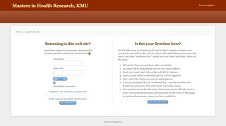 
                            8. Masters in Health Research, KMU: Login to the site