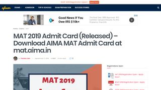 
                            4. MAT 2019 Admit Card - MBA