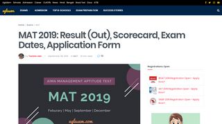 
                            5. MAT 2019: Exam Dates (Revised), Application Form, Admit Card, Result