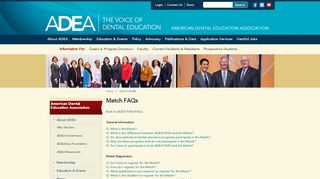 
                            1. Match FAQs - American Dental Education Association