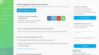 
                            5. Match.com: Cannot login to match.com account | …