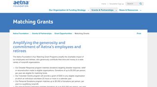 
                            8. Matching Grants - Grant Opportunities | Aetna Foundation