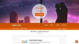 
                            2. «Mate One» - Online dating site