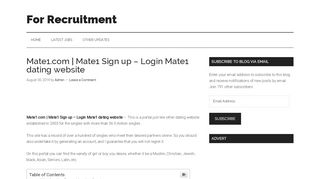 
                            3. Mate1.com | Mate1 Sign up – Login Mate1 dating website