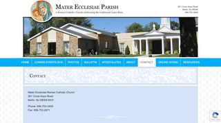 
                            8. Mater Ecclesiae Parish - Contact – Mater Ecclesiae Roman Catholic ...