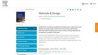 
                            8. Materials & Design - Journal - Elsevier