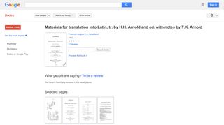 
                            2. Materials for translation into Latin, tr. by H.H. Arnold and ed. ... - Google Books Result