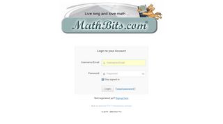 
                            3. MathBits' Login - AlgebraBits