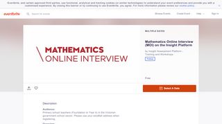 
                            6. Mathematics Online Interview (MOI) on the Insight Platform Tickets ...