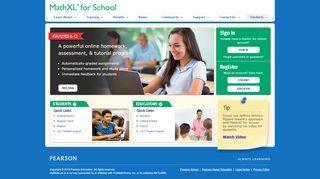 
                            11. MathXL for School: K-12 students and teachers