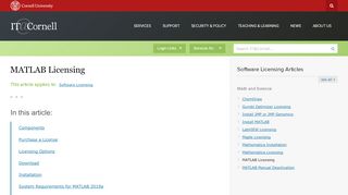
                            2. MATLAB Licensing | IT@Cornell