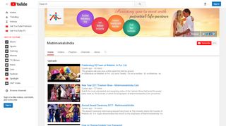 
                            8. MatrimonialsIndia - YouTube