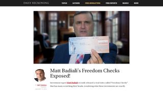 
                            5. Matt Badiali's Freedom Checks Exposed! - The Daily Reckoning