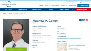 
                            6. Matthew A. Cohen, MD // Lowell General Hospital