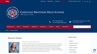 
                            4. Maureen Wanket – Christian Brothers High School