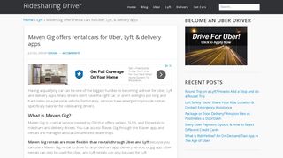 
                            5. Maven Gig offers rental cars for Uber, Lyft, & …