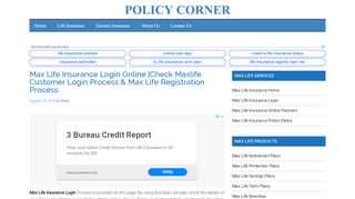 
                            8. Max Life Insurance Login - Policy Corner