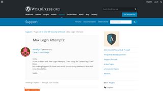 
                            3. Max Login Attempts: | WordPress.org