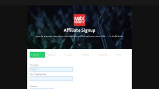 
                            11. MaxBounty - Affiliate Signup