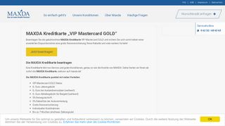 
                            1. MAXDA Kreditkarte „VIP Mastercard GOLD“