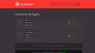 
                            5. maxdome.de passwords - BugMeNot
